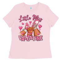 Bubblegum Pink Little miss Valentine afro kid sneakers Ladies Tee - RanaPortraitStore