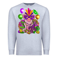 Heather Grey Mardi Gras Pig Premium Sweatshirt - HowdyJamesFarm