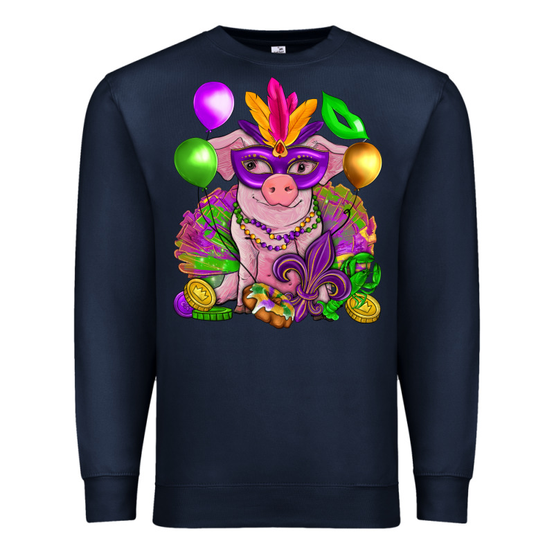 Mardi Gras Pig Premium Sweatshirt by HowdyJamesFarm | Teevron