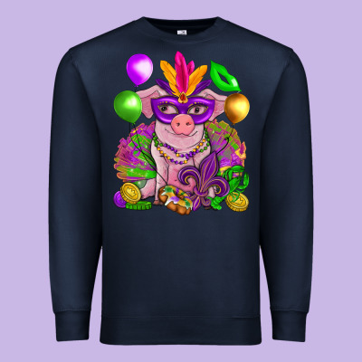 Mardi Gras Pig Premium Sweatshirt Designed By Howdyjamesfarm