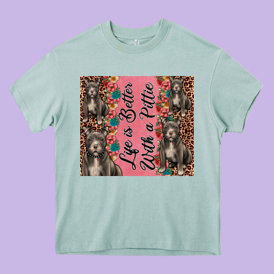 Life Is Better With A Pittie Heavy Core Tee Designed By Jahusdesignshop