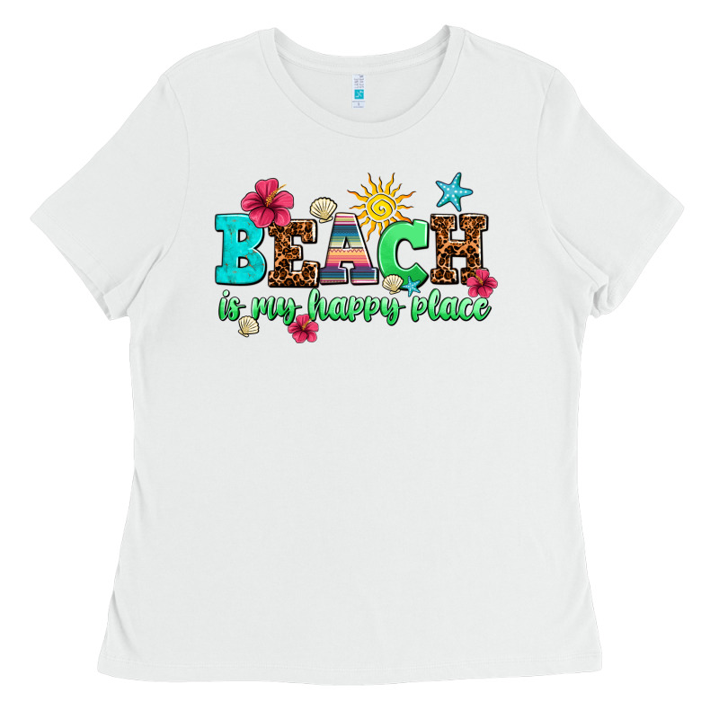 Beach Is My Happy Place Ladies Tee by AdoDesignShop | Teevron