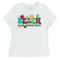 White beach is my happy place Ladies Tee - AdoDesignShop