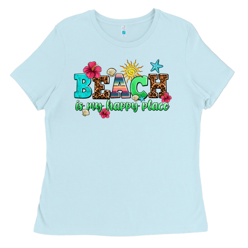 Beach Is My Happy Place Ladies Tee by AdoDesignShop | Teevron