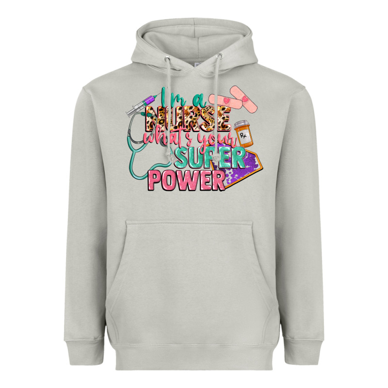 I'm A Nurse What's Your Superpower Heavyweight Hoodie by CowGirlArtShop | Teevron