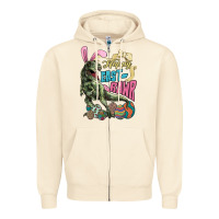 Sandshell Happy Easter Day T-rex Zipper Hoodie - NancyCooperArtShop