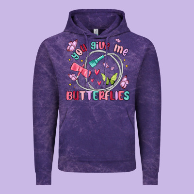You Give Me Butterflies Vintage Hoodie Designed By Maliassmallbusiness