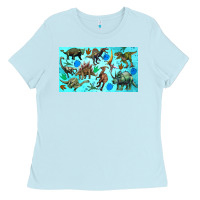 Baby Blue dinosaurs sippy cup Ladies Tee - Artiststas