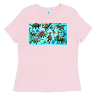 Bubblegum Pink dinosaurs sippy cup Ladies Tee - Artiststas