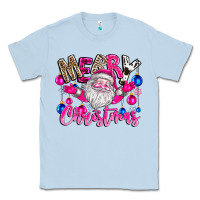 Dusty Blue merry Christmas santa Classic Tee - CowhideDigitalArt