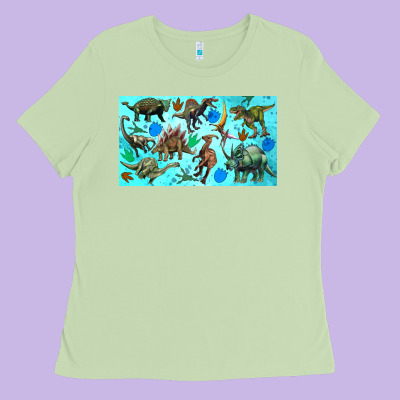 Dinosaurs Sippy Cup Ladies Tee Designed By Artiststas