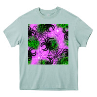 Halloween Spider Green Leopard Seamless Pattern Heavy Core Tee | Teevron