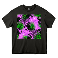 Asphalt halloween spider green leopard seamless pattern Heavy Core Tee - BundleAndBundleShop