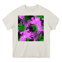 Cream halloween spider green leopard seamless pattern Heavy Core Tee - BundleAndBundleShop