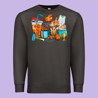 Basketball Coffee Cups Premium Sweatshirt Designed By Howdyjamesfarm