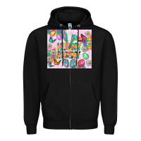 Black Hunny Bunny and egg Easter Zipper Hoodie - NancyCooperArtShop