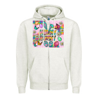 Oatmeal Heather Hunny Bunny and egg Easter Zipper Hoodie - NancyCooperArtShop