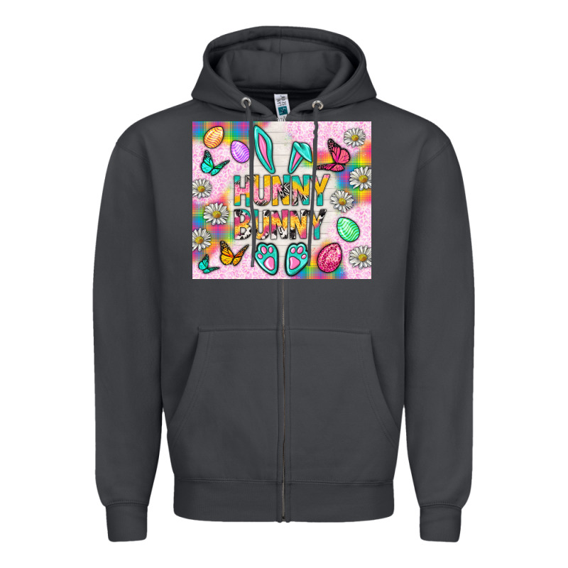 Hunny Bunny And Egg Easter Zipper Hoodie by NancyCooperArtShop | Teevron