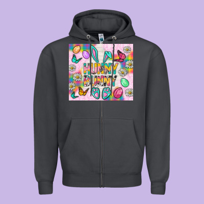 Hunny Bunny And Egg Easter Zipper Hoodie Designed By Nancycooperartshop