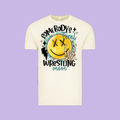 Somebody's Feral Wrestling Mom Vintage Tee Designed By Maliassmallbusiness