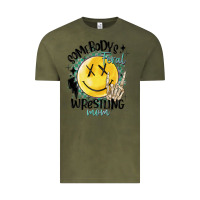 Vintage Olive somebody's feral wrestling mom Vintage Tee - MaliasSmallBusiness