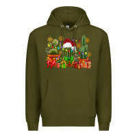 Army Green christmas cactus Premium Hoodie - CowGirlArtShop