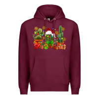 Burgundy christmas cactus Premium Hoodie - CowGirlArtShop