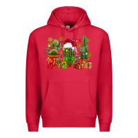 Cardinal christmas cactus Premium Hoodie - CowGirlArtShop