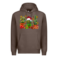 Coffee christmas cactus Premium Hoodie - CowGirlArtShop