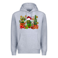 Heather Grey christmas cactus Premium Hoodie - CowGirlArtShop