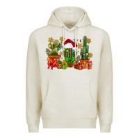 Oatmeal Heather christmas cactus Premium Hoodie - CowGirlArtShop