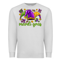Dove Grey Mardi Gras with jester hat Premium Sweatshirt - HowdyJamesFarm