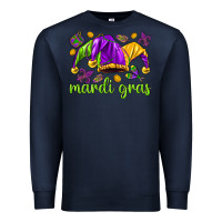 Navy Mardi Gras with jester hat Premium Sweatshirt - HowdyJamesFarm