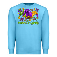 Ocean Blue Mardi Gras with jester hat Premium Sweatshirt - HowdyJamesFarm