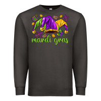 Smoke Mardi Gras with jester hat Premium Sweatshirt - HowdyJamesFarm