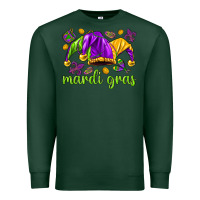 Sports Green Mardi Gras with jester hat Premium Sweatshirt - HowdyJamesFarm