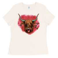 Bone highland cow valentines Ladies Tee - JahusDesignShop