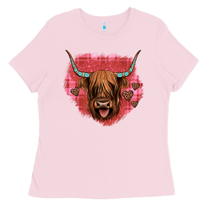 Highland Cow Valentines Ladies Tee by JahusDesignShop | Teevron
