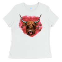 White highland cow valentines Ladies Tee - JahusDesignShop