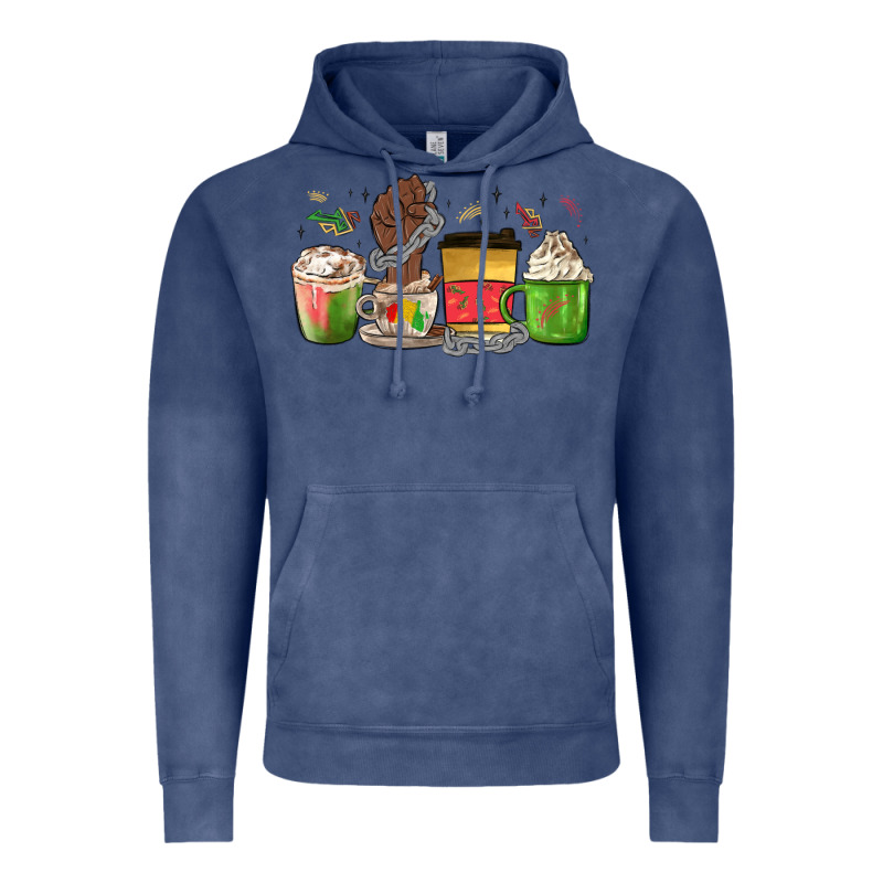 Juneteenth Coffee Cups Vintage Hoodie by MaliasSmallBusiness | Teevron