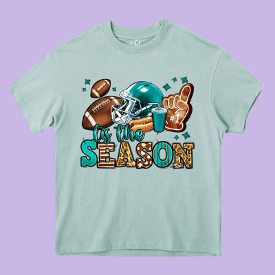 Tis The Season American Football Heavy Core Tee Designed By Jasminsmagicworld