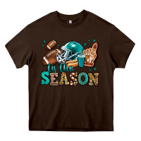 Chocolate Brown tis the season american football Heavy Core Tee - Jasminsmagicworld