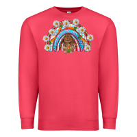 Cardinal Easter Bunny with carrot rainbow Easter Day Premium Sweatshirt - HowdyJamesFarm