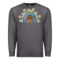 Charcoal Heather Easter Bunny with carrot rainbow Easter Day Premium Sweatshirt - HowdyJamesFarm