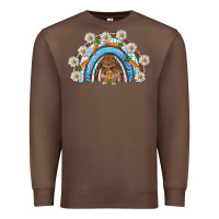 Chestnut Easter Bunny with carrot rainbow Easter Day Premium Sweatshirt - HowdyJamesFarm