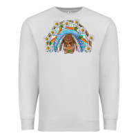 Dove Grey Easter Bunny with carrot rainbow Easter Day Premium Sweatshirt - HowdyJamesFarm