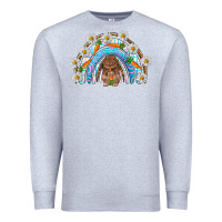 Heather Grey Easter Bunny with carrot rainbow Easter Day Premium Sweatshirt - HowdyJamesFarm