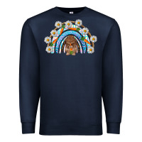 Navy Easter Bunny with carrot rainbow Easter Day Premium Sweatshirt - HowdyJamesFarm