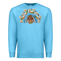 Ocean Blue Easter Bunny with carrot rainbow Easter Day Premium Sweatshirt - HowdyJamesFarm