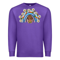 Purple Easter Bunny with carrot rainbow Easter Day Premium Sweatshirt - HowdyJamesFarm